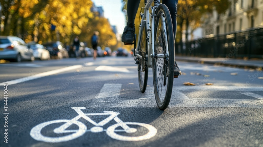 Cyclist navigating urban streets city center outdoor scene clear day street view urban lifestyle Cyclist navigating urban streets city center outdoor scene clear day street view urban lifestyle