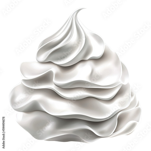 soft whipped cream swirl smooth bakery topping creamy dessert light frosting garnish swirl isolated on png transparent background