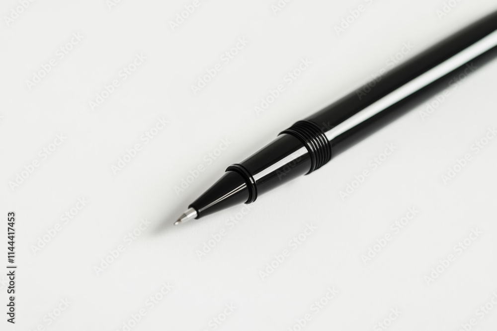 Mock Up. Ballpoint pen in black with a cap. isolated on white background. Mock Up. Ballpoint pen in black with a cap. isolated on white background.