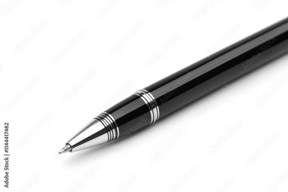 Mock Up. Ballpoint pen in black with a cap. isolated on white background. Mock Up. Ballpoint pen in black with a cap. isolated on white background.