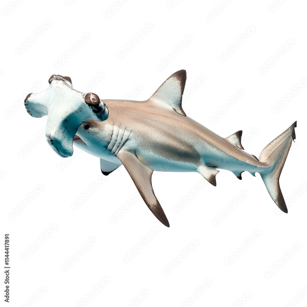 Obraz premium striking hammerhead shark swimming gracefully in ocean