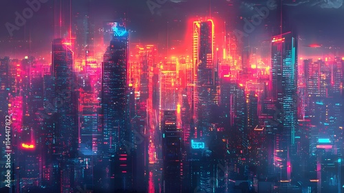 Wallpaper Mural City skyline at night, illuminated Torontodigital.ca