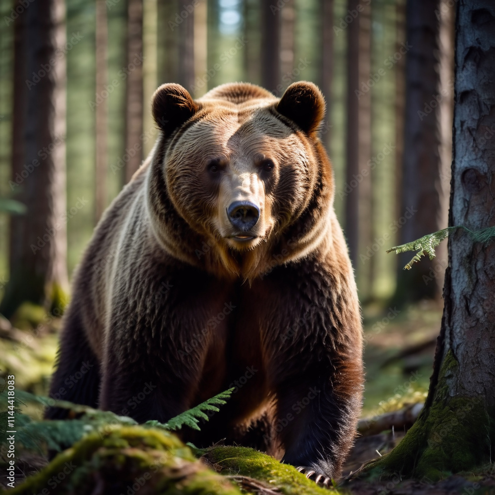 Tiere im Wald - Majestätischer Braunbär im tiefen Wald Tiere im Wald - Majestätischer Braunbär im tiefen Wald