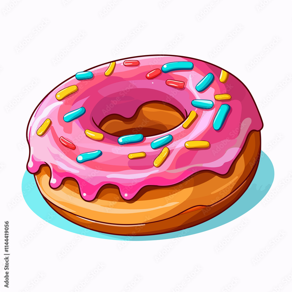 Donut Fast Food Icon Vector Illustration for Menu, Restaurant App, Interface Design Donut Fast Food Icon Vector Illustration for Menu, Restaurant App, Interface Design