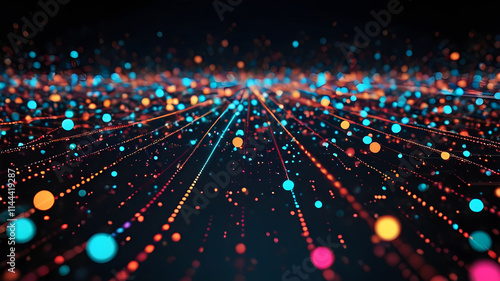 Teplate background with lights. Magic background with colorful lights. AI generated image, ai photo