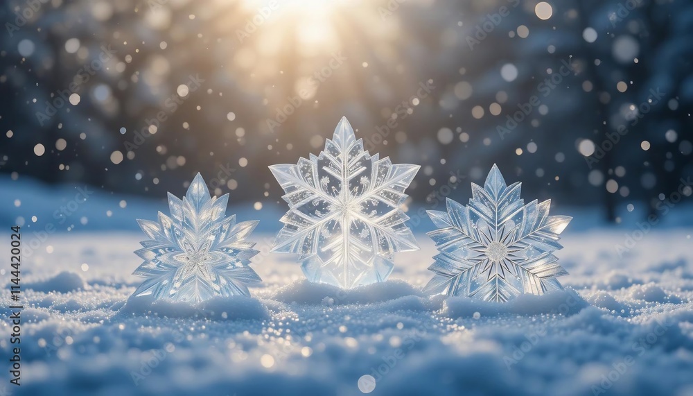 Sparkling Snowflakes in Winter Wonderland Sparkling Snowflakes in Winter Wonderland