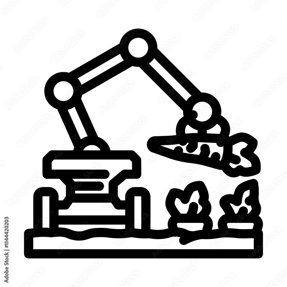 farm robot agri tech line icon vector. farm robot agri tech sign. isolated contour symbol black illustration farm robot agri tech line icon vector. farm robot agri tech sign. isolated contour symbol black illustration