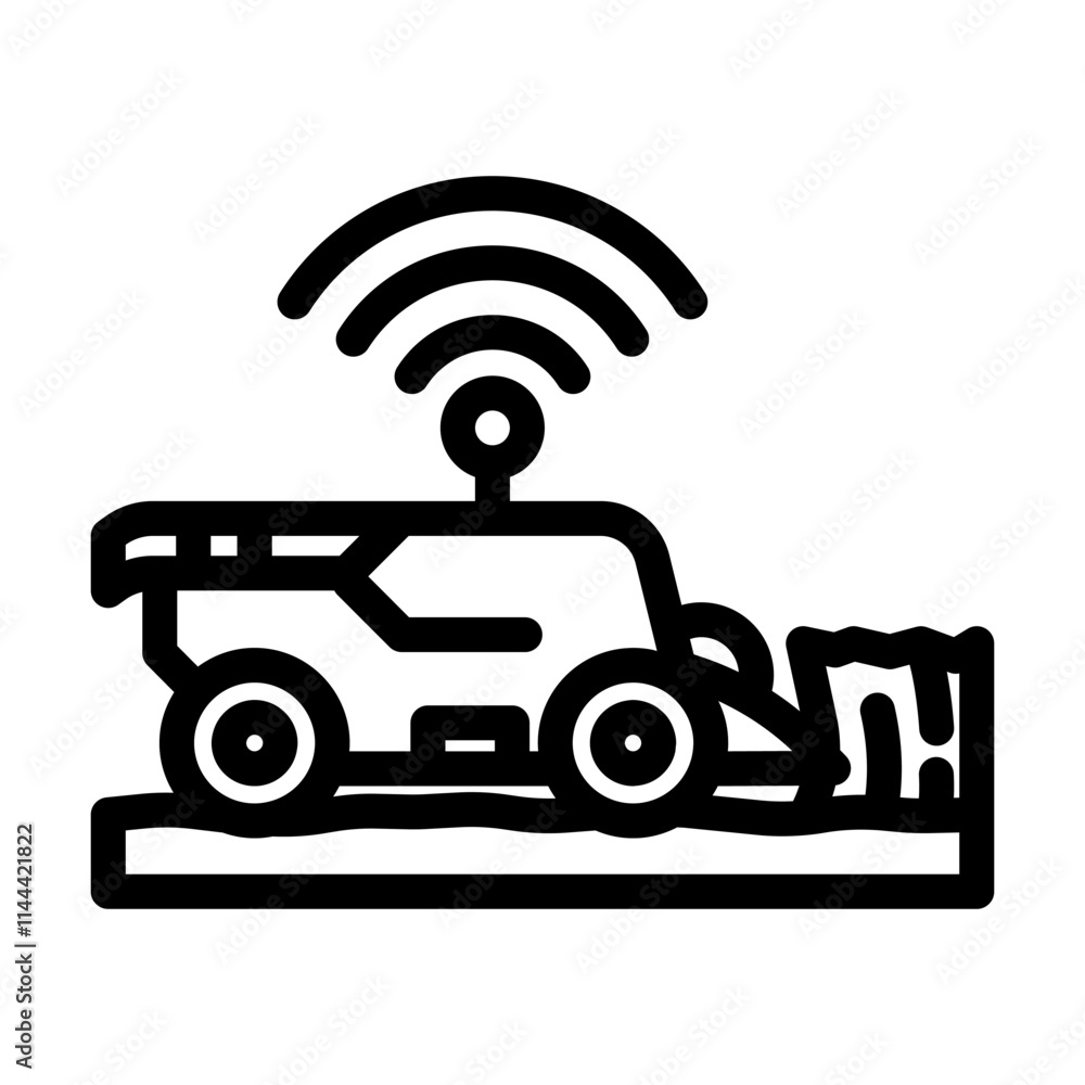 harvesting machine agri tech line icon vector. harvesting machine agri tech sign. isolated contour symbol black illustration harvesting machine agri tech line icon vector. harvesting machine agri tech sign. isolated contour symbol black illustration