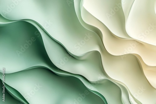 Vibrant green beige gradient background, futuristic edges texture, poster layout, modern aesthetics, Generative AI