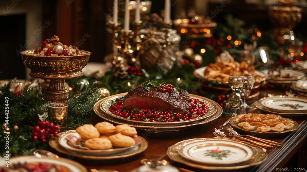 Fototapeta premium English christmas dinner