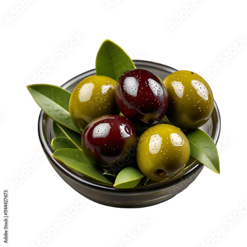 Natural and fresh olive java isolated on a  transparent background photo