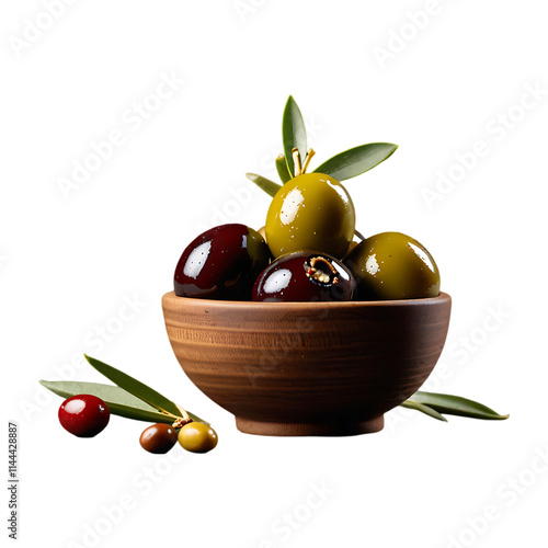 Natural and fresh olive java isolated on a  transparent background photo