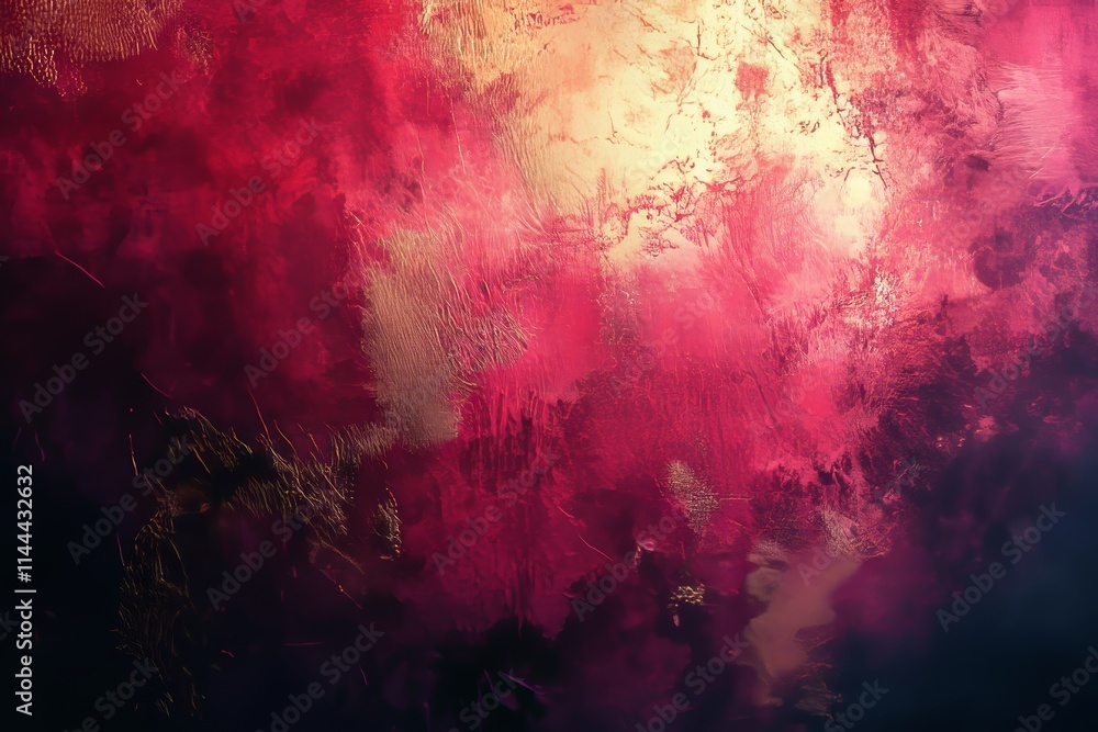 Fototapeta premium Grainy gold crimson gradient background, soft blurs texture, album backdrop, minimalist approach, Generative AI