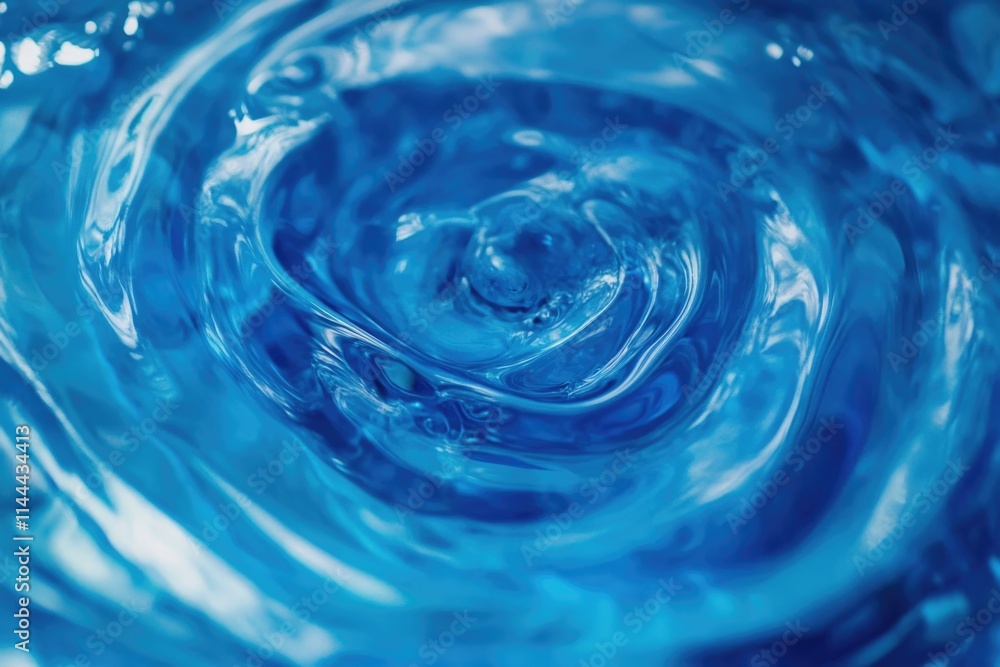 A circular ripple in clear blue water. A circular ripple in clear blue water.