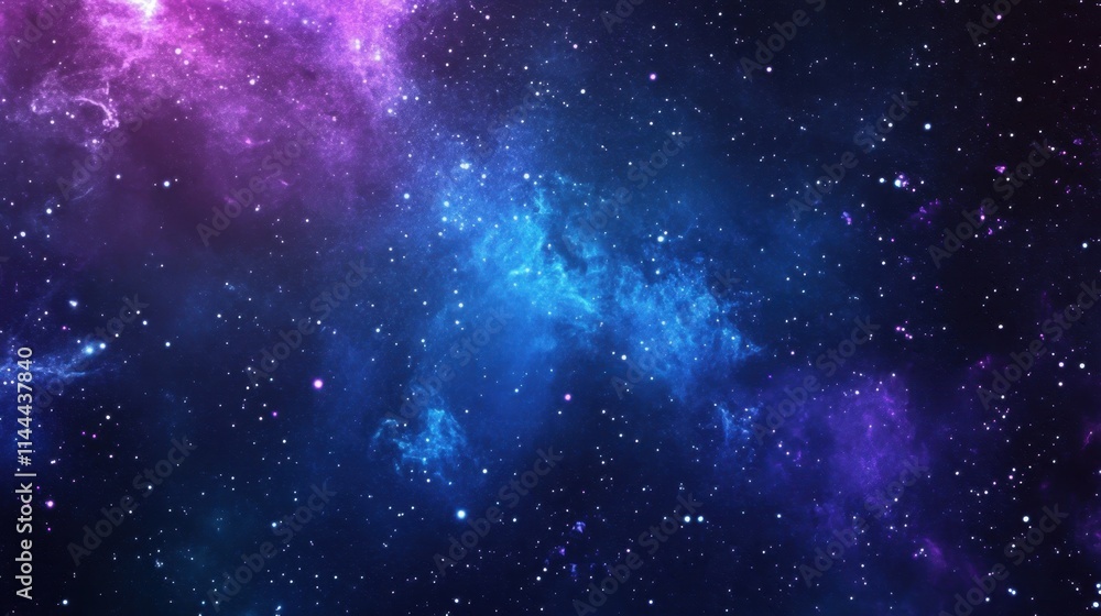 Fototapeta premium Colorful Cosmic Background with Stars and Nebulae in Deep Space