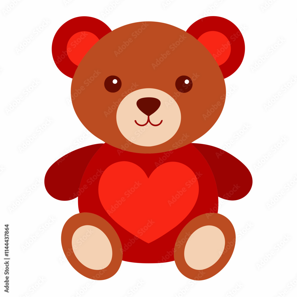 Naklejka premium teddy bear with red heart
