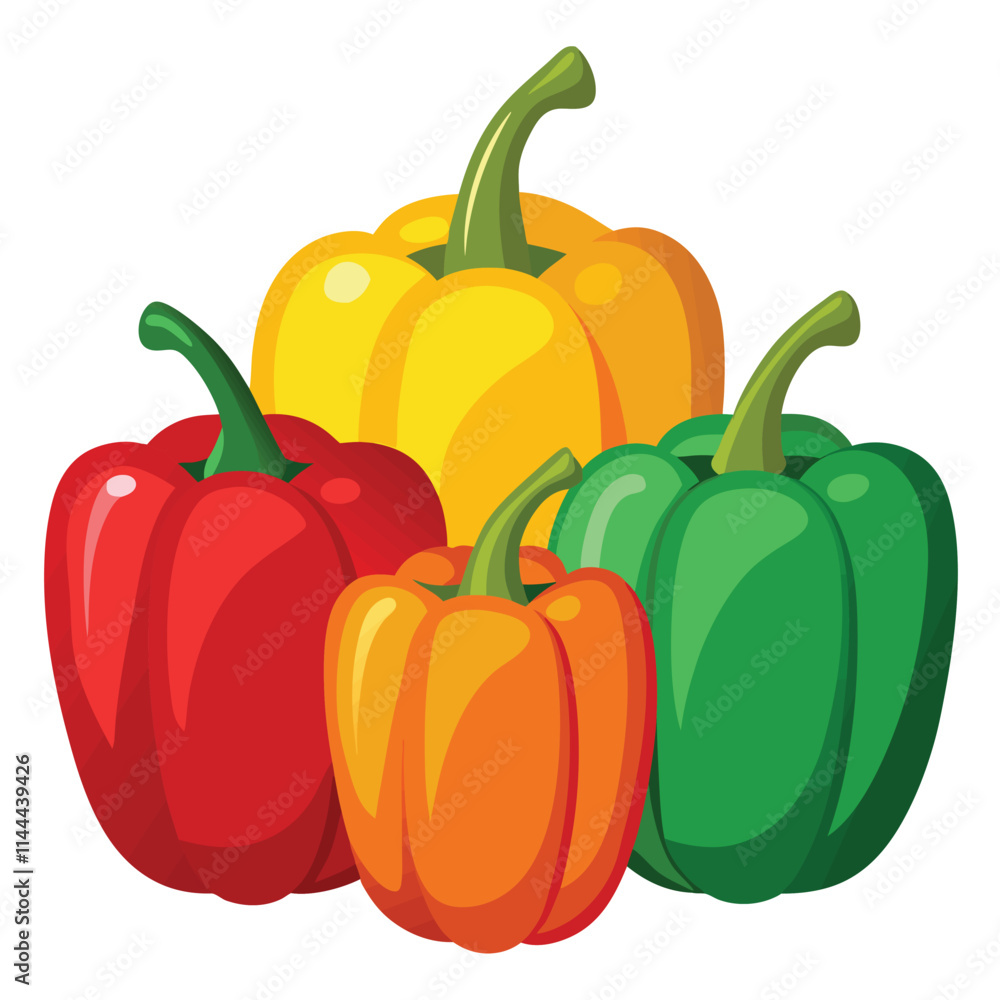 red bell pepper isolated on white background red bell pepper isolated on white background