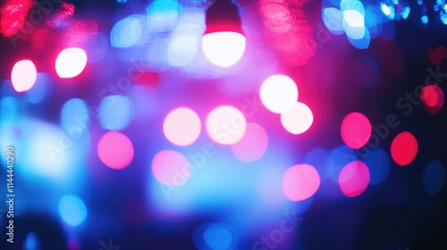 Close-up of vibrant colored lights, likely from police car or emergency service vehicle.