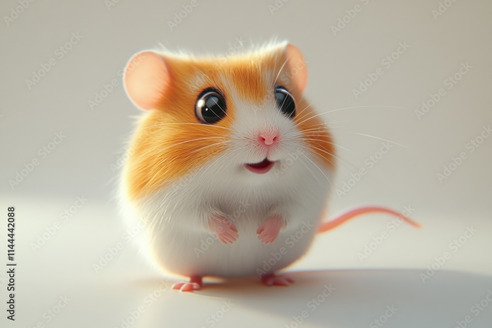 close-up of a cute hamster on a white background close-up of a cute hamster on a white background