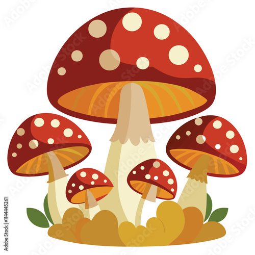 mushrooms on a white background