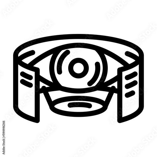 eye icon with ar augmented reality line icon vector. eye icon with ar augmented reality sign. isolated contour symbol black illustration