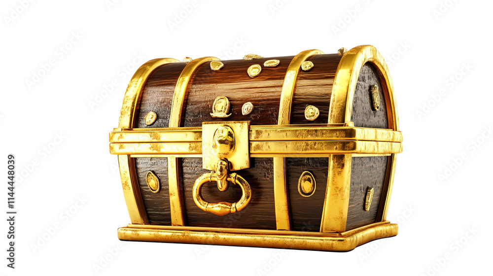wooden treasure chest on transparent background wooden treasure chest on transparent background