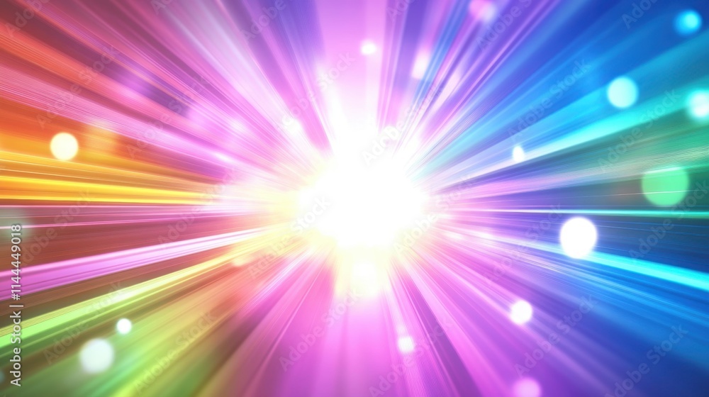 Vibrant Abstract Light Rays Radiating in Multicolor Spectrum Background Vibrant Abstract Light Rays Radiating in Multicolor Spectrum Background