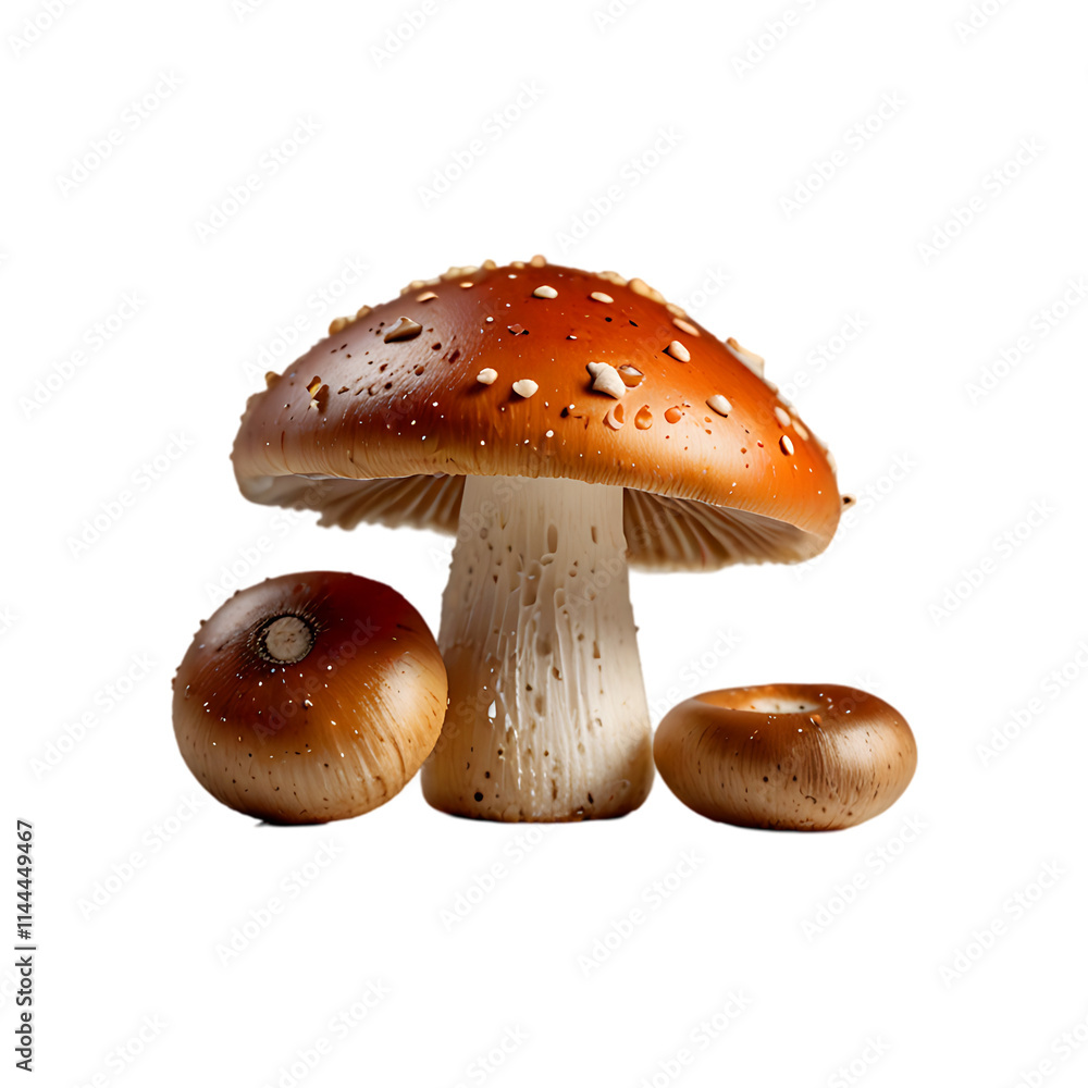 Obraz premium Close up Mushroom isolated on a transparent background
