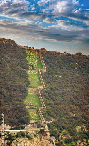 The steep stairs along the historic defensive wall build by the Spanish King Philip II in Gilbraltar well before it became a British Overseas Territory photo