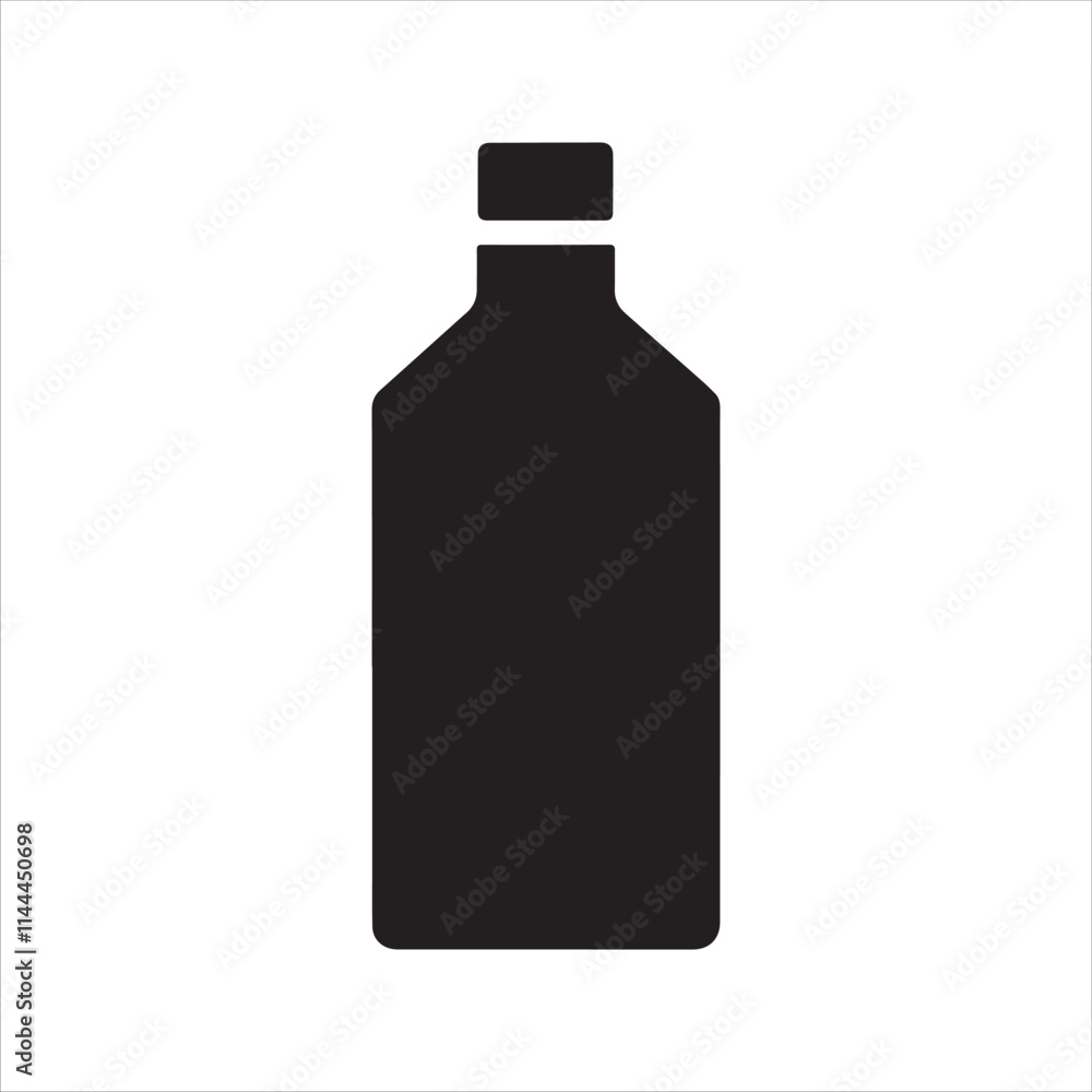 Water bottle silhouette icon vector design. Water bottle silhouette icon vector design.