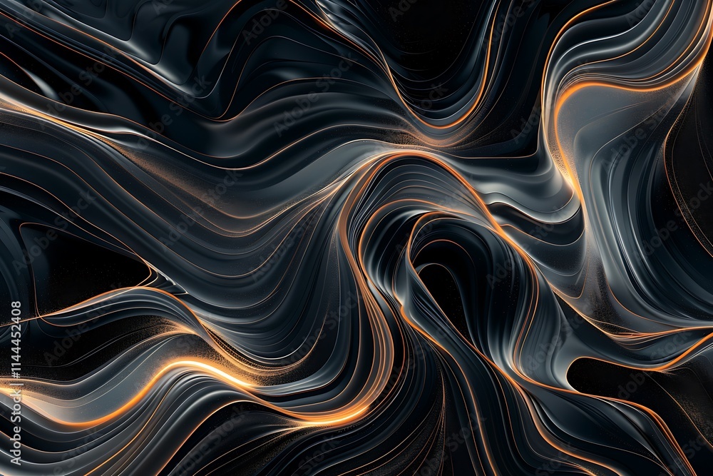 Obraz premium Dynamic vector lines converging into a visually engaging and harmonious design, showcased in breathtaking