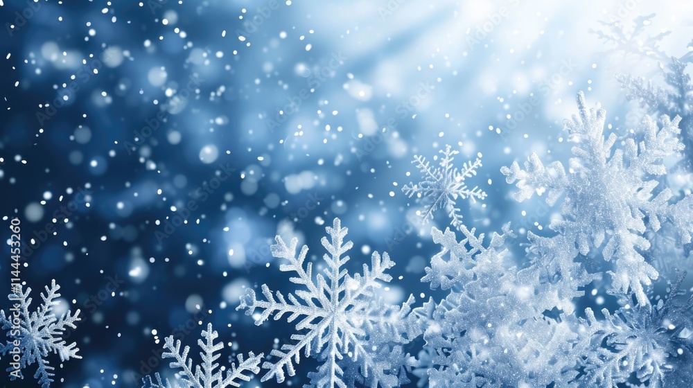 Snowy landscape with white snow and blue sky. Snowy landscape with white snow and blue sky.
