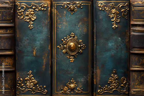 Vintage brown and gold book cover filled with chubby chic, suitable as a background image