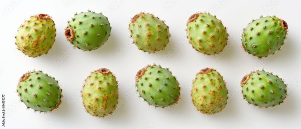 ten prickly pear fruits on a white background ten prickly pear fruits on a white background