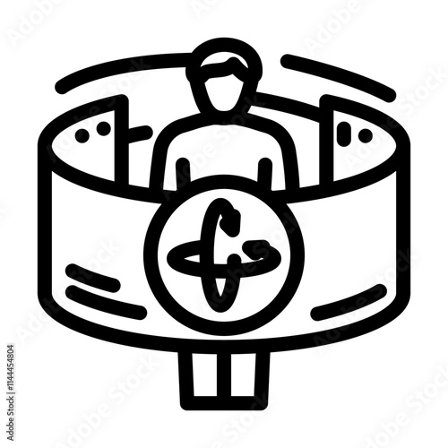 virtual tour augmented reality line icon vector. virtual tour augmented reality sign. isolated contour symbol black illustration