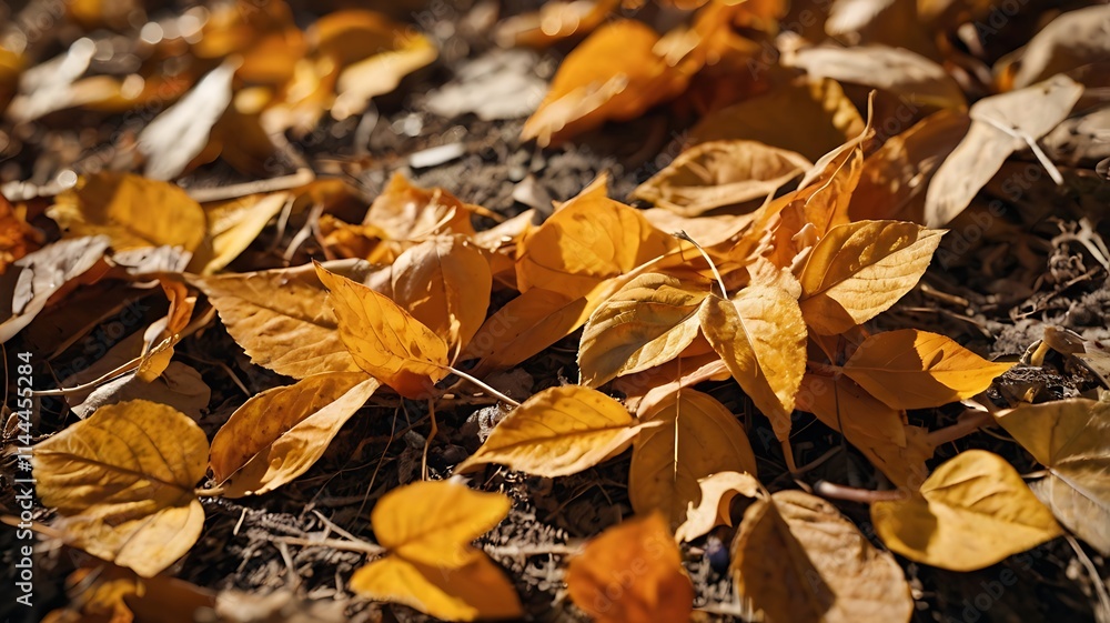 Golden Autumn Leaves on Sunlit Ground Golden Autumn Leaves on Sunlit Ground