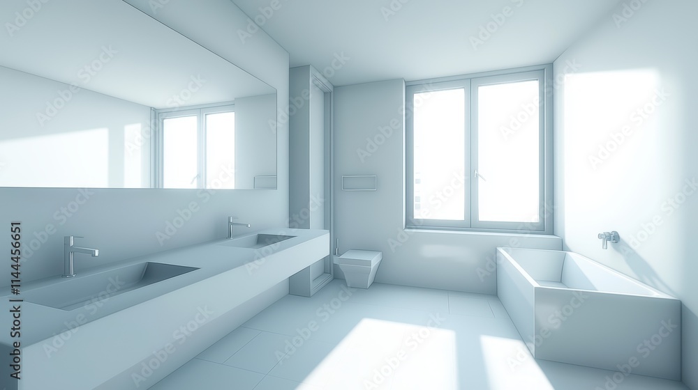 Modern Minimalist Bathroom Design with Abundant Natural Light Modern Minimalist Bathroom Design with Abundant Natural Light