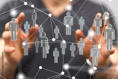 Abstract technology group and data 3d