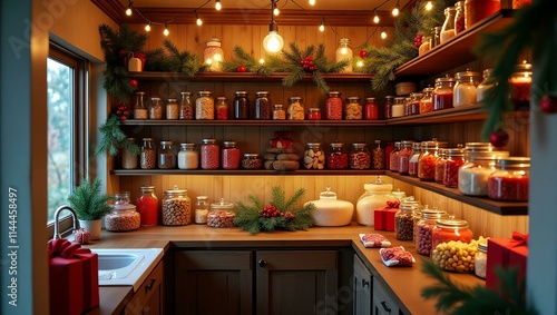 a cozy house pantry transformed into a festive holida Christmas Theme photo