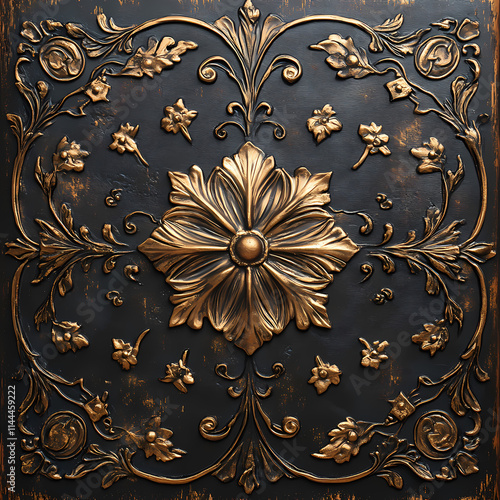 Vintage brown and gold book cover filled with chubby chic, suitable as a background image