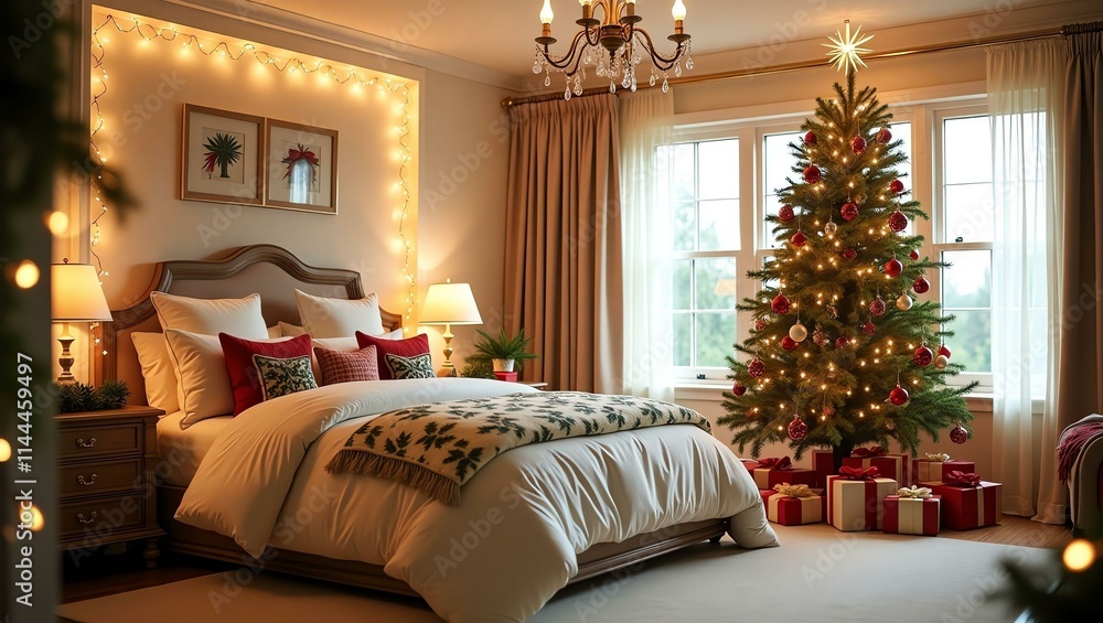 a serene and inviting master bedroom decorated in a f Christmas Theme a serene and inviting master bedroom decorated in a f Christmas Theme