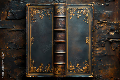 Vintage brown and gold book cover filled with chubby chic, suitable as a background image