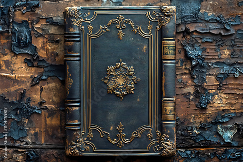 Vintage brown and gold book cover filled with chubby chic, suitable as a background image