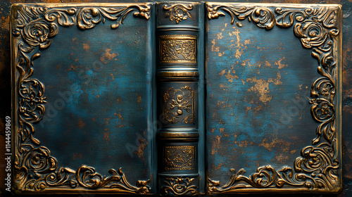 Vintage brown and gold book cover filled with chubby chic, suitable as a background image