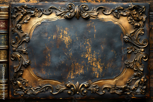 Vintage brown and gold book cover filled with chubby chic, suitable as a background image