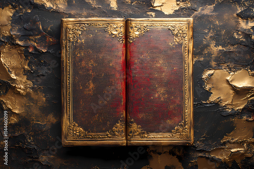 Vintage brown and gold book cover filled with chubby chic, suitable as a background image