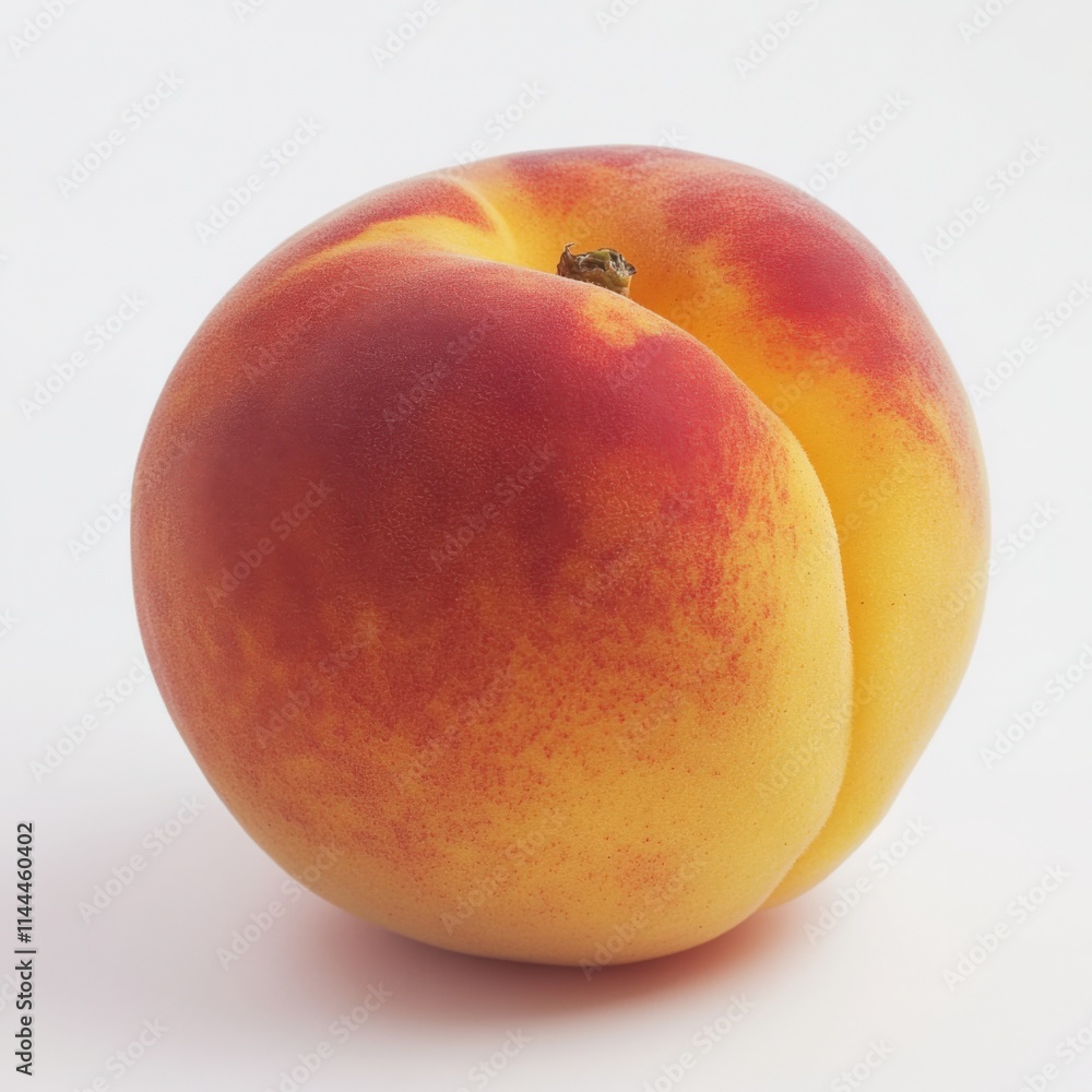 close up of a ripe peach on a white background close up of a ripe peach on a white background