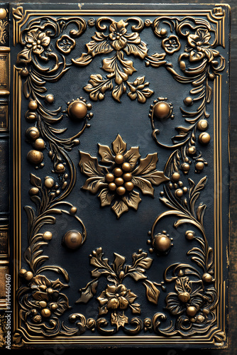 Vintage brown and gold book cover filled with chubby chic, suitable as a background image