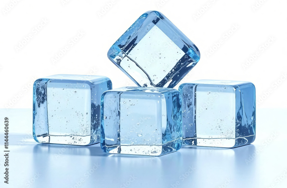 Blue Ice cubes, isolate on white background. Blue Ice cubes, isolate on white background.