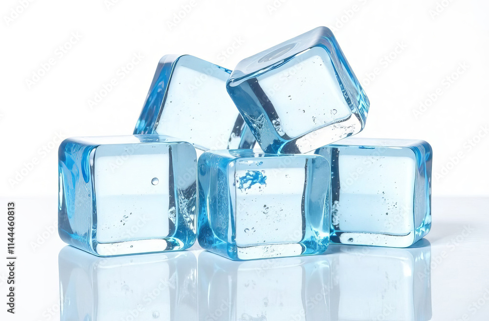 Blue Ice cubes, isolate on white background. Blue Ice cubes, isolate on white background.
